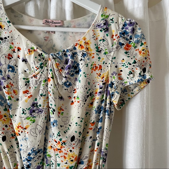 Juicy Couture Silk Watercolor Floral Mini Dress - Picture 4 of 7